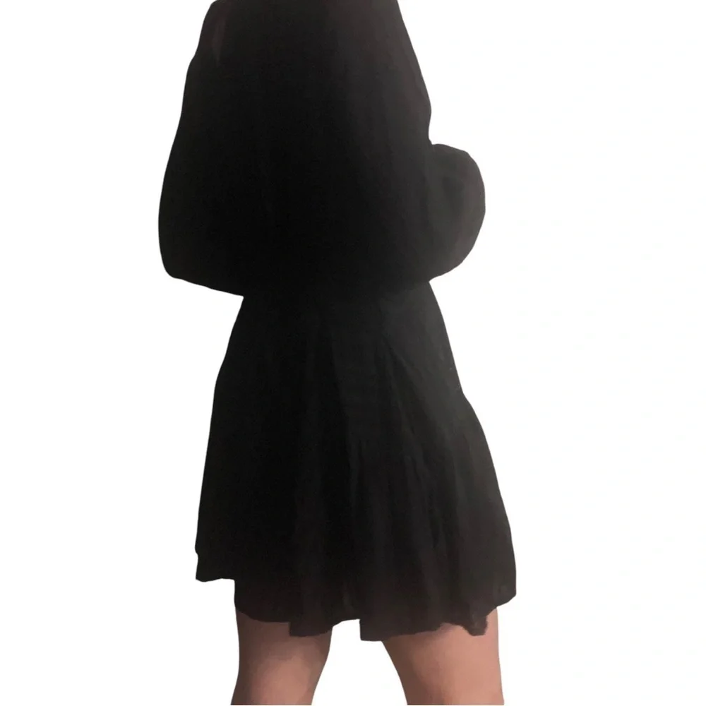 Free People Mini Dress Sz S Black Whimsigoth Boho Grunge Patchwork Cottagecore